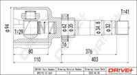 Dr!ve+ DP2110.10.1631 Gelenksatz Antriebswelle FüR Fiat Peugeot CitroËN