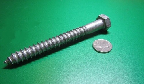 Galvanized Hex Head Lag Screw 1/2" Threads x 4.0" Length, 10 pcs - Picture 12 of 15