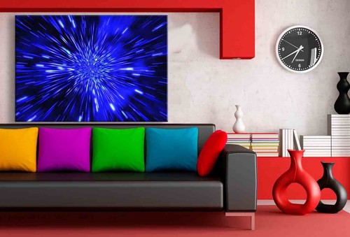 Sterne Warp Blau Leinwandbild / AK Art Bilder / Leinwand Bild + Mehrfarbig + XXL - Bild 2 von 5