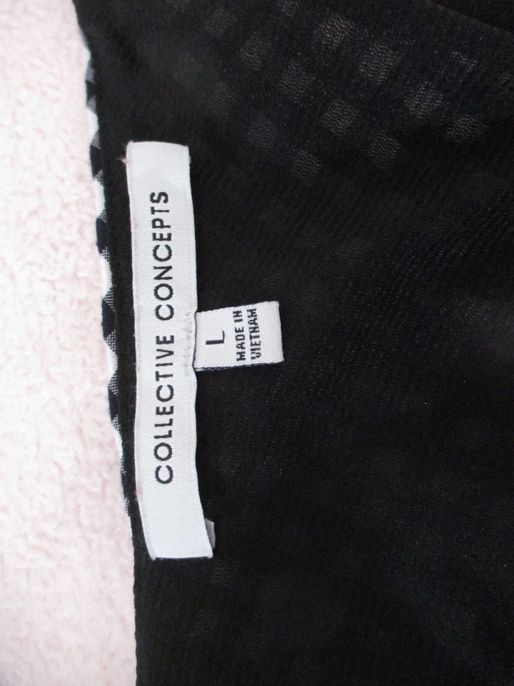 Top para mujer Collective Concepts talla L sin mangas multicolor a cuadros cuello en V Foto 3 de 4