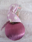 Felt Fabric Momma Mouse on Satin wrapped BALL  Christmas Ornament Purple Gray — photo 9