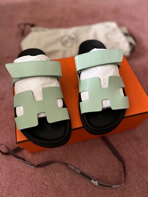 Selling NEW Hermes Chypre Women's Sandals - Vert Jade, Size