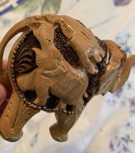 Handgeschnitzter Buchsbaum Elefant Made in Thailand - Bild 3 von 9
