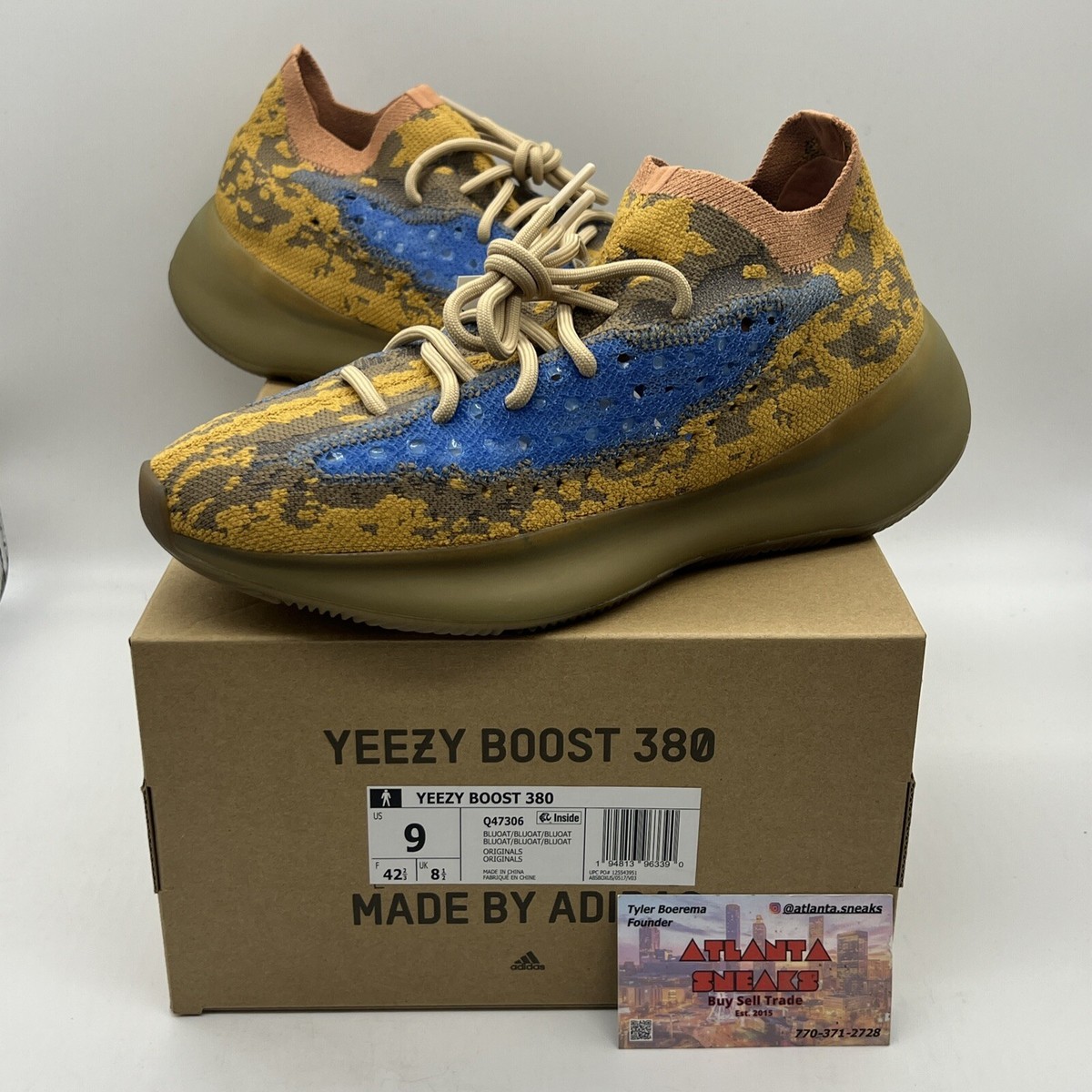 Size 9 - adidas Yeezy Boost 380 Blue Oat Non-Reflective Bread New