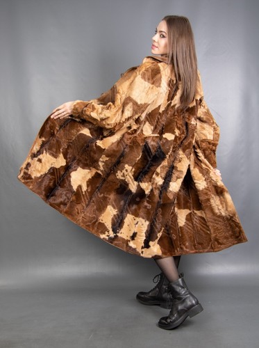15244 SUPERIOR REVERSIBLE REAL GOAT COAT FUR VERY LONG BEAUTIFUL LOOK SIZE M - Picture 3 of 19