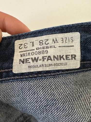 Diesel New Fanker Slim Bootcut Jeans Medium Wash Blue Button Fly Distress Men 28 - Picture 10 of 12