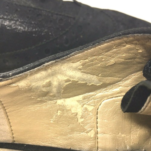NINE WEST Vita 9 M Black iridescent Leather Flats Brogues Wingtip Oxfords - Picture 9 of 11