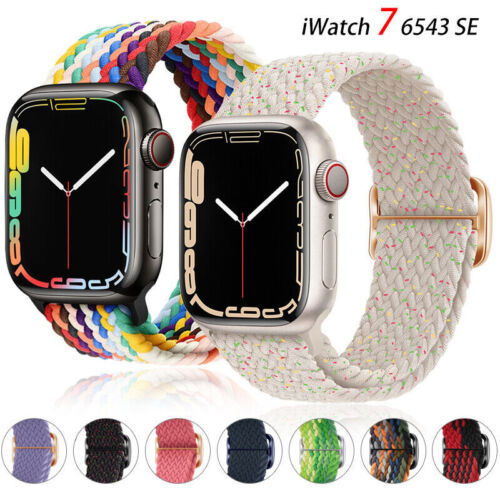 Boucle de bracelet en nylon pour bracelet Apple Watch Sport 40 mm 44 mm 45 mm série 7 6 SE 5 4 - Photo 1/279