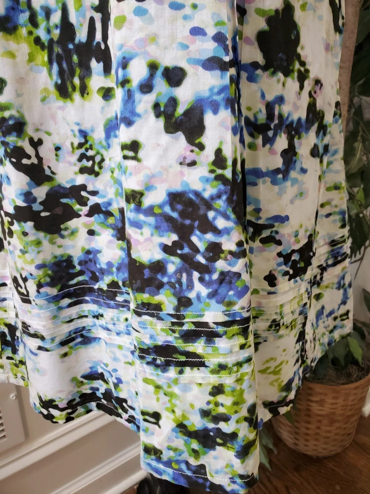 Платье-футляр Jonathan Martin белое с цветочным рисунком 100% хлопок без рукавов с V-образным вырезом среднее - Изображение 4 из 4