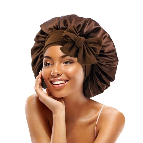 Silky Sleeping Bonnet with Tie | Shower Cap for Curly Hair | Satin Bonnet UK - Picture 15 of 24