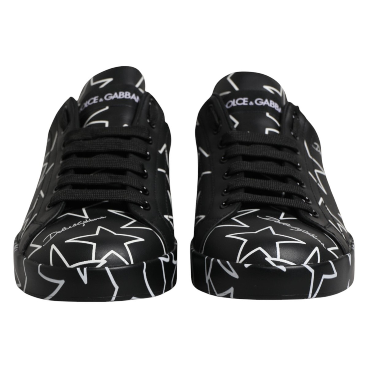 人気モデル✨ DOLCE&GABBANA スニーカー スタッズ 【24.0】 黒 DOLCE & GABBANA Shoes Black White Stars Low Top Men Sneakers