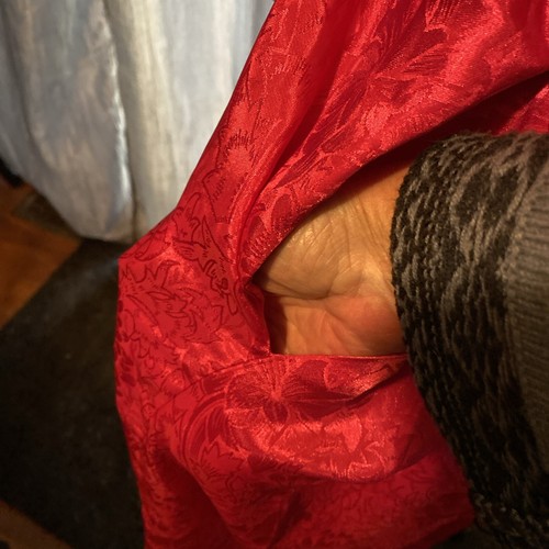 Adonna Silky Polyester Red Long Night Robe Brocade Women’s L - Picture 5 of 11