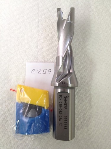 NEW ISCAR CHAM DRILL DCN 210-063-25A-3D. W/ IDI 210-SG CARBIDE INSERTS {C259} - Picture 3 of 5