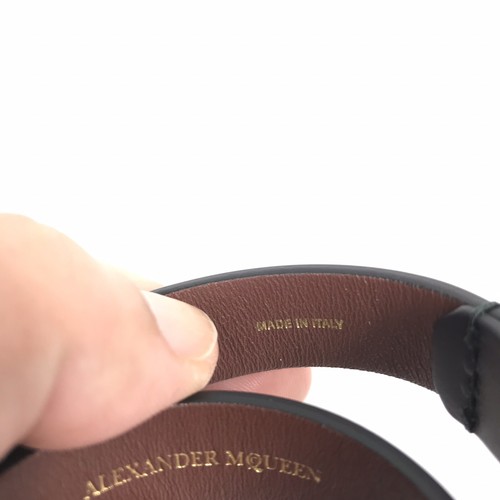 Alexander Mcqueen Leather And Gold Tone Bracelet One Size - Picture 3 of 7