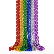 EOBOH Mardi Gras Beads, 12PCS Bead Necklace Party Favors, Universal, 6 Color