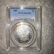 1885-P Morgan Silver Dollar PCGS MS63 PL 