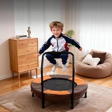36 Inch Foldable Mini Trampoline for Kids with Handle, Indoor Outdoor