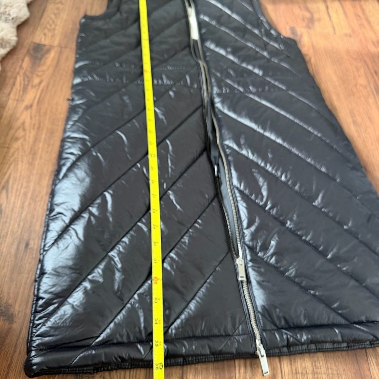 Calvin Klein Black Quilted Long Puffer Vest Small NEW Cozy Winter Jacket thumbnail 12