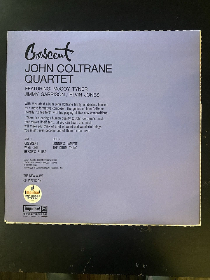 John Coltrane - Crescent (LP, EX, 1973 Reissue, Japan Import, Gatefold) - Image 2 of 4