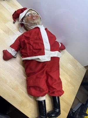 Antique Santa Claus Large 30'' Germany Store Display Cloth Mask Face