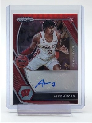 ALEEM FORD WISCONSIN BASKETBALL PANINI PRIZM ROOKIE AUTOGRAPH RED AUTO /199 AUTO