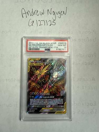 Moltres Zapdos Articuno GX Black Star PSA 10 2019 Pokemon Hidden Fates