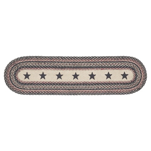 Table Runner Colonial Star Jute Country 13x48 Oval Kitchen Decor VHC Brands - Picture 5 of 7