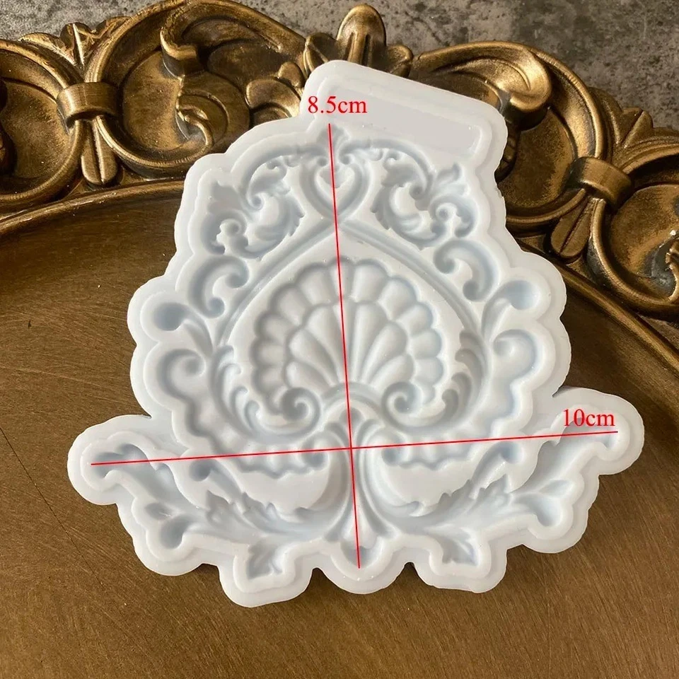 Moldes de silicone barroco pergaminho cachos filigrana alívio cerâmica silicone molde - Imagem 3 de 3