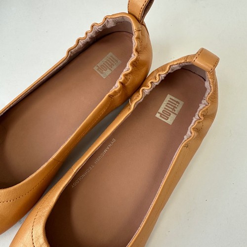 Fitflop Allegro Leder Ballerinas elastisch gelb schimmernd Schuhgröße US 7,5 - Bild 8 von 9