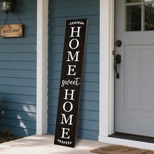 Home sweet home wooden porch sign Vertical hanging decorations Welcome sign f...