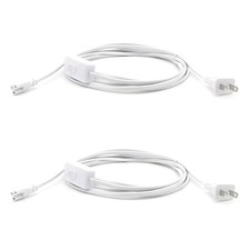 10FT T5 T8 LED Tube Light Power Extension Cord with On/Off 2 Pack, White