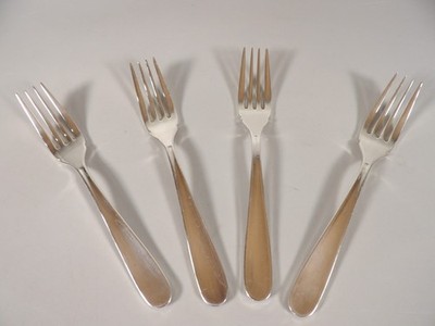 Set mit 4 Gabeln aus versilbertem Metall - CHRISTOFLE France