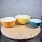 Vintage PYREX Mixing Bowls - 401,402,403 | Yel, Org, Blu, 3 Piece Set