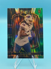2025 Panini Select #185 T.J. Sanders Black and Green Prizm Shock