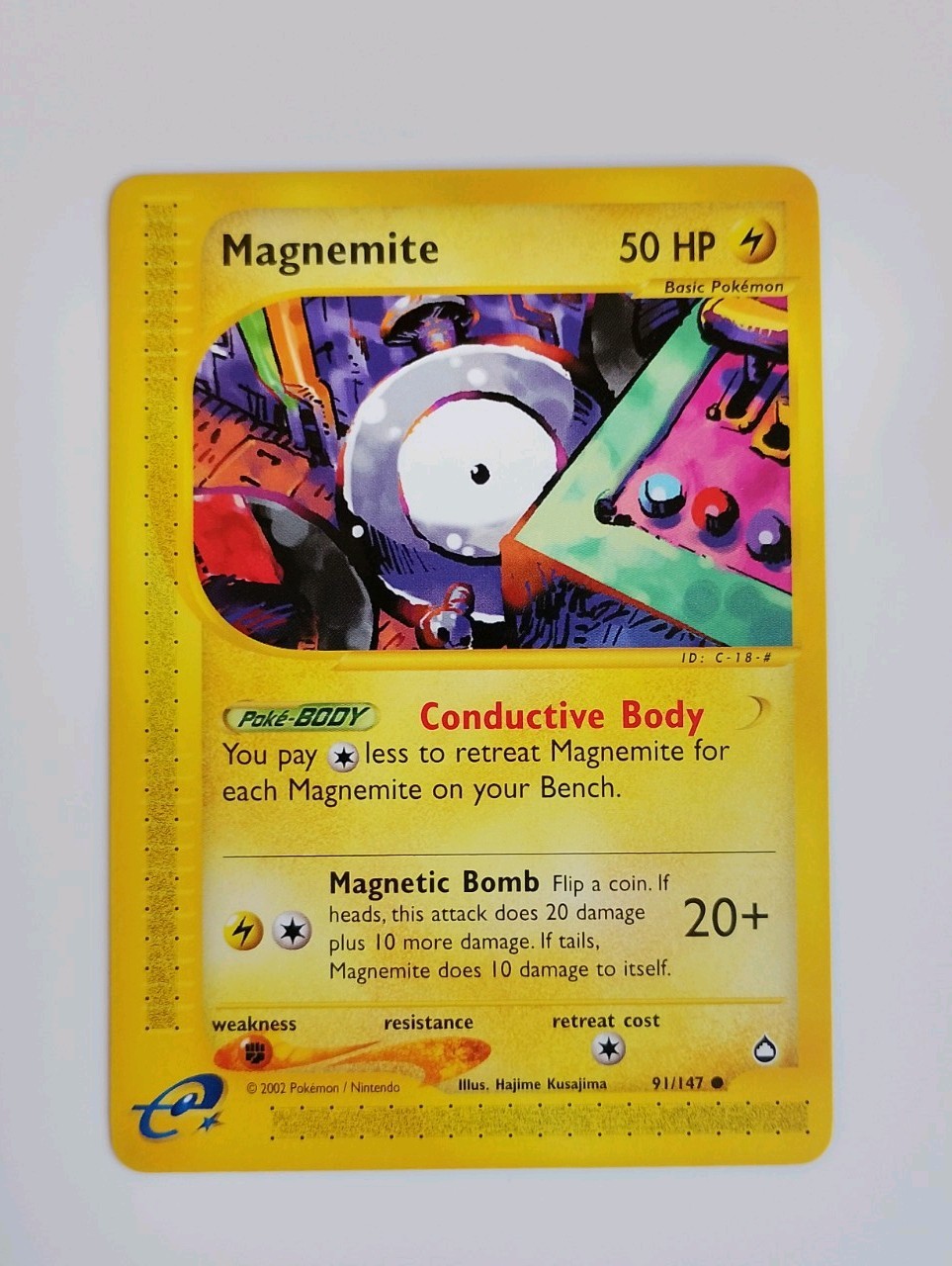 POKEMON AQUAPOLIS NON HOLO MAGNEMITE CARD 91/147 Pack Fresh Condition MINT