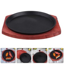  Piatto Di Bistecca Giapponese Vassoio Legno Pentole in Ghisa Da Portata