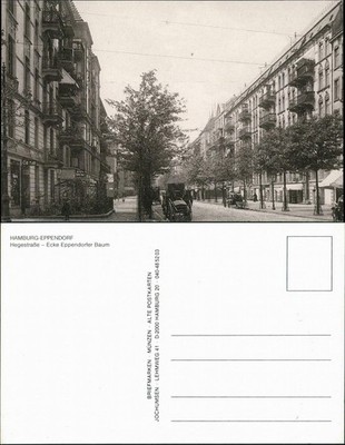 Eppendorf-Hamburg Hegestraße - Ecke   Repro-Ansicht ca. anno 1910 1989