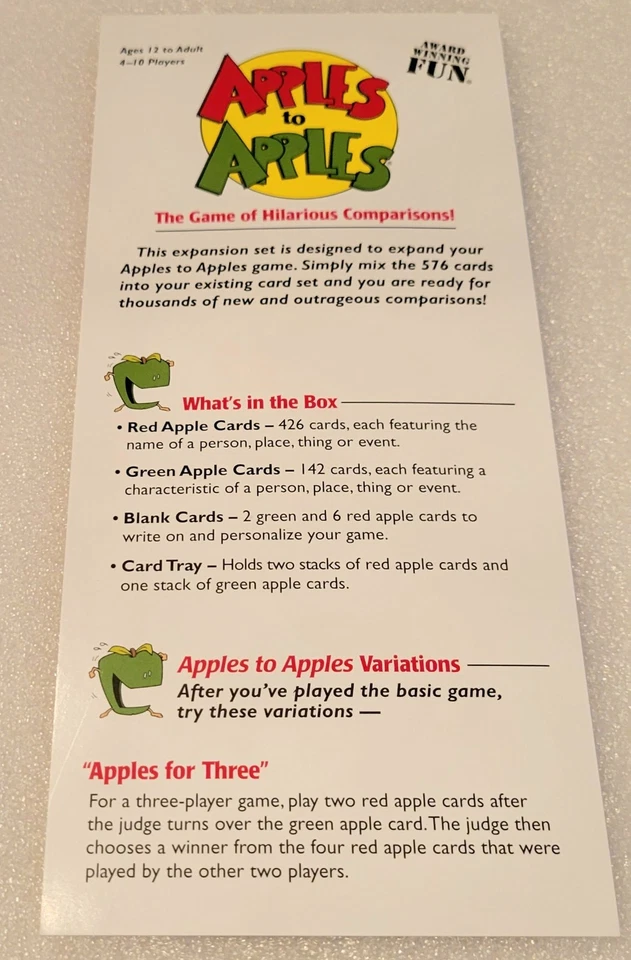 Apples to Apples Party Box Expansion One Card Game with Box, Tray - Image 3 of 4