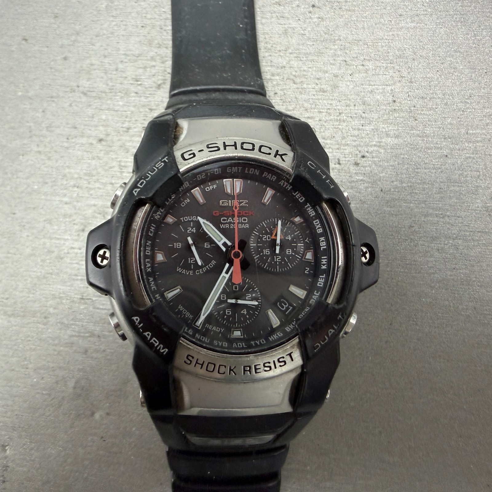 Casio G-Shock GS-1000J Watch Men 48mm Gray Dial Black Silver Chrono READ!!!!!!!!