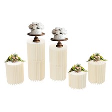 7Pcs Foldable Paper Column Display Stands, Round Cylinder Wedding Flower Stands