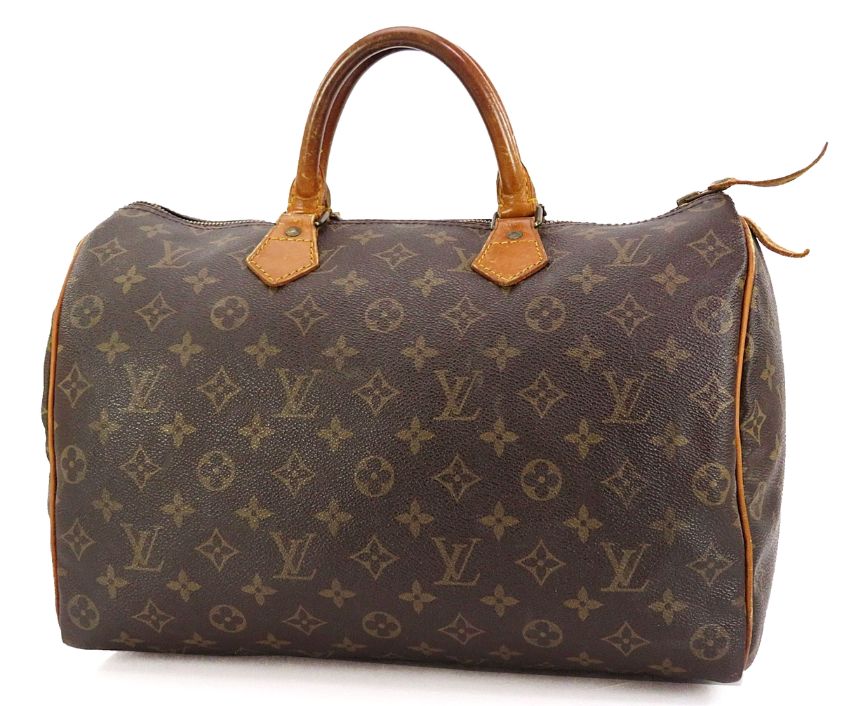 Authentic LOUIS VUITTON Speedy 35 Monogram Boston Hand Bag Purse