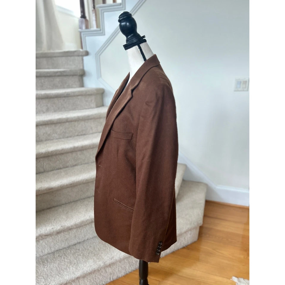 Clubroom Chocolate Brown Cashmere Two Button Blazer 42L - Image 3 of 4