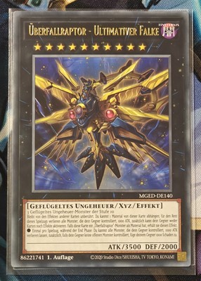 Yu-Gi-Oh Überfallraptor - Ultimativer Falke - MGED-DE140 - Gold Rare - NM