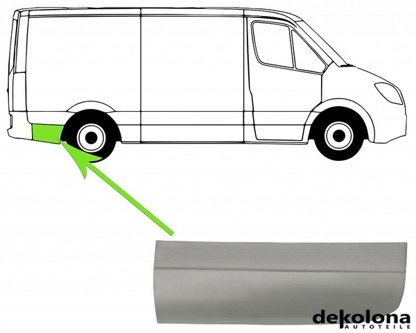 Reparaturblech KotflüGel Hinten FüR Mercedes, VW Verzinkt Rechts Hinten Ab 02.95-image
