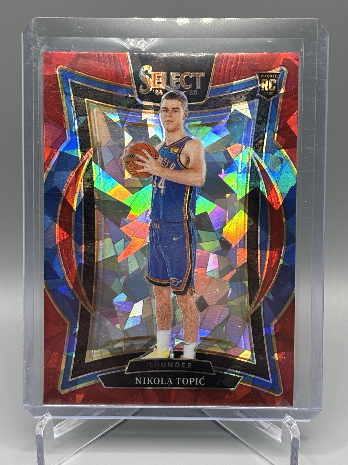 2024-25 Select Nikola Topic Concourse Red Cracked Ice Prizm #89 RC Thunder