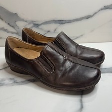 Naturalizer Womens Brown Leather Slip On Comfort Malvina Loafer Sz 8 Minimalist