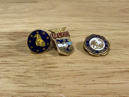 Vintage UAW AFL-CIO Lapel Hat Tie Pins Eagle LOT