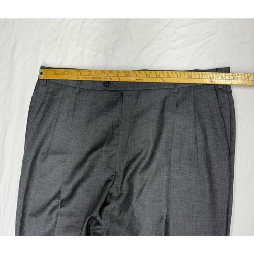 Super 140s Wolle Kaschmir Anzughose Herren Gr. 40R grau Plissee  - Bild 10 von 10
