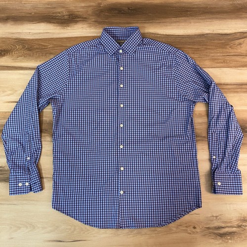 Peter Millar Summer Comfort Button Down Shirt Mens Large Gingham Check - Picture 2 of 9