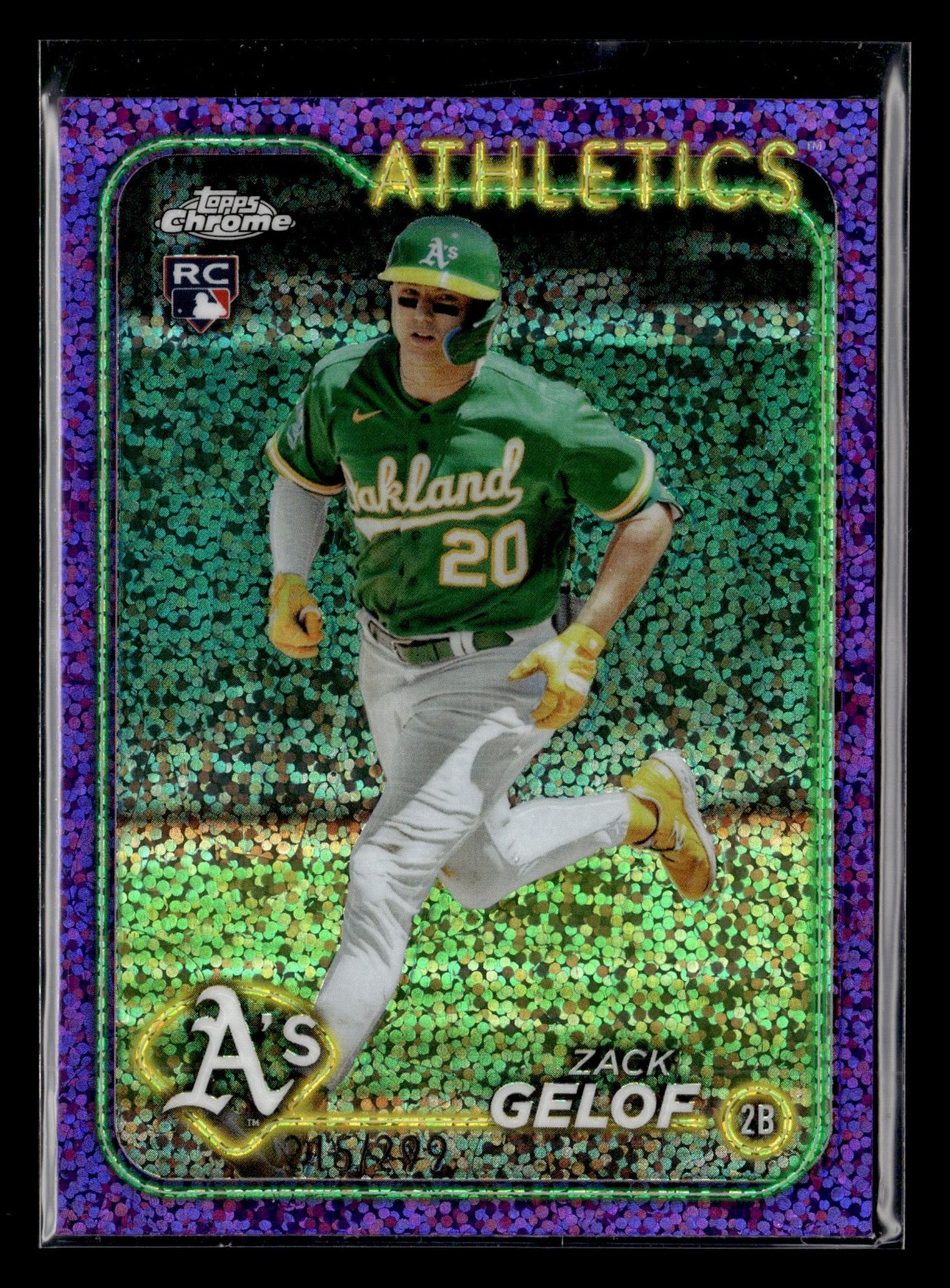 2024 Topps Chrome Zack Gelof Purple Speckle Refractor /299 #282 Rookie RC